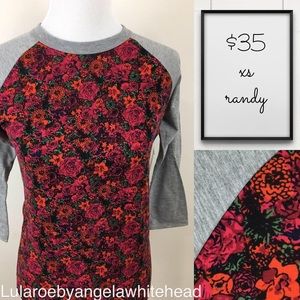 LuLaRoe Randy XS - Baseball tee NWT 🌹Roses